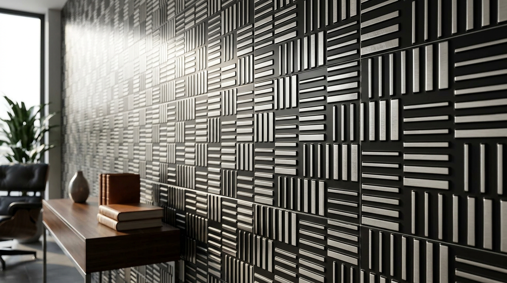 Metallfliese Parquet – handgefertigte dekorative Wandfliese