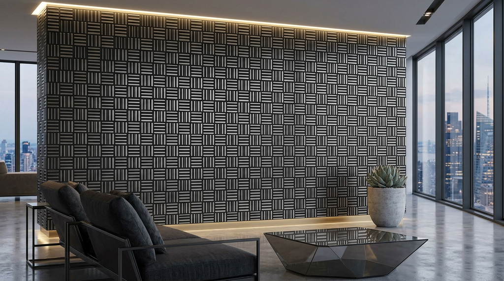 Metallfliese Parquet – handgefertigte dekorative Wandfliese