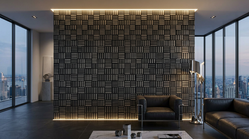 Metallfliese Parquet – handgefertigte dekorative Wandfliese