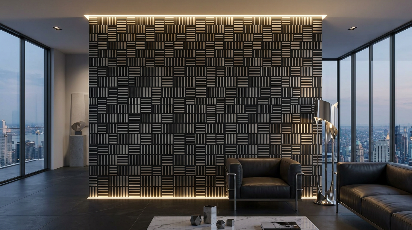 Metallfliese Parquet – handgefertigte dekorative Wandfliese