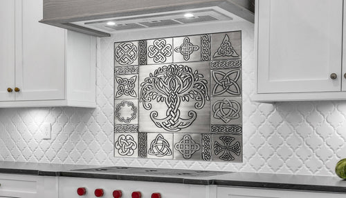 Celtycki Ornament - Zestaw 21 Kafli – ręcznie robiony panel dekoracyjny z metalu