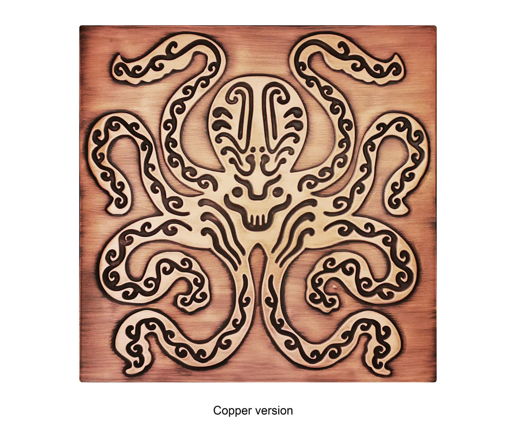 Ośmiornica Kraken – ręcznie robiony panel dekoracyjny z metalu
