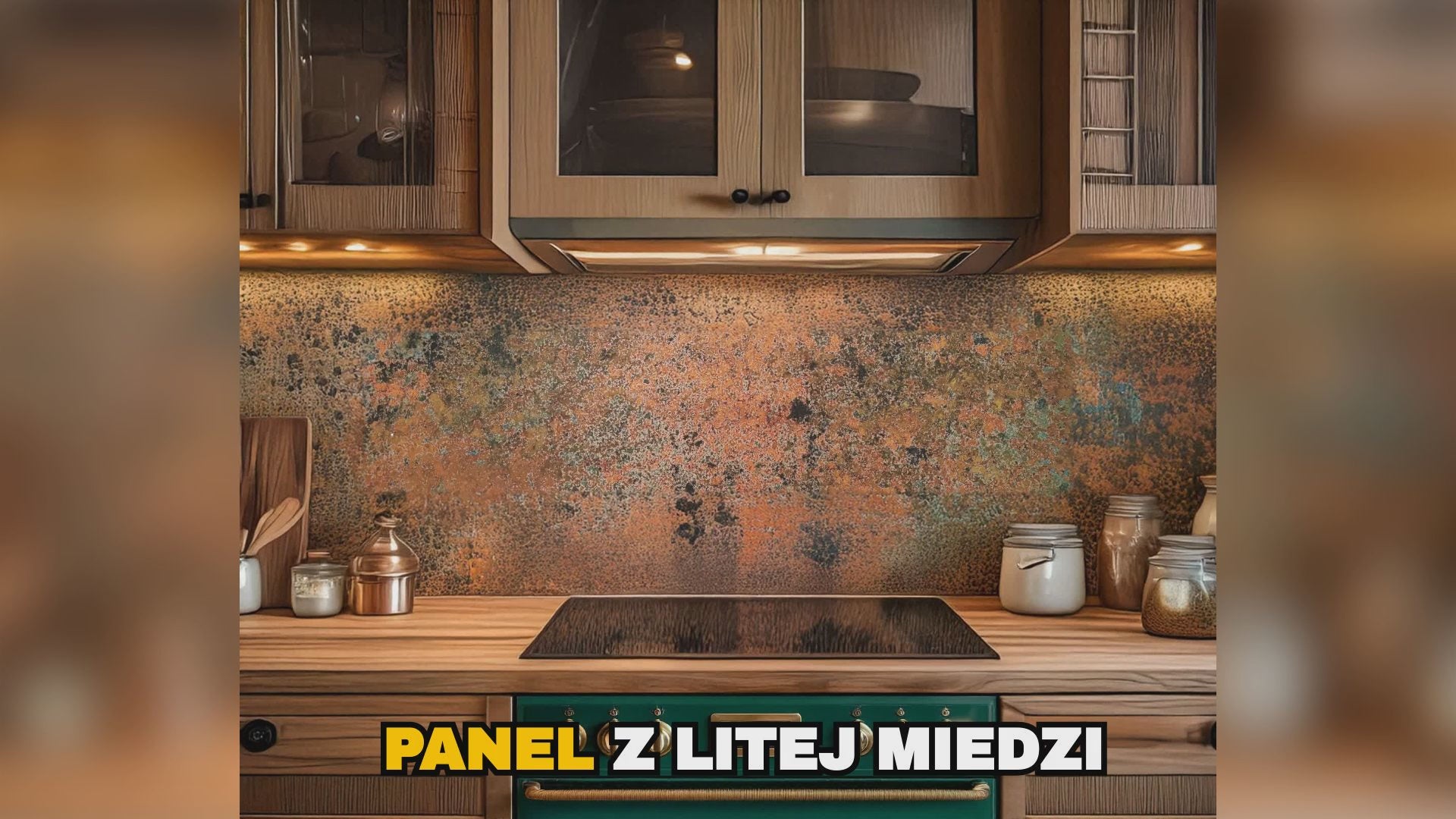 Mystic Copper Nebula – panel ścienny z prawdziwej miedzi na wymiar, ręcznie patynowany miedziany backsplash Copper & Craft